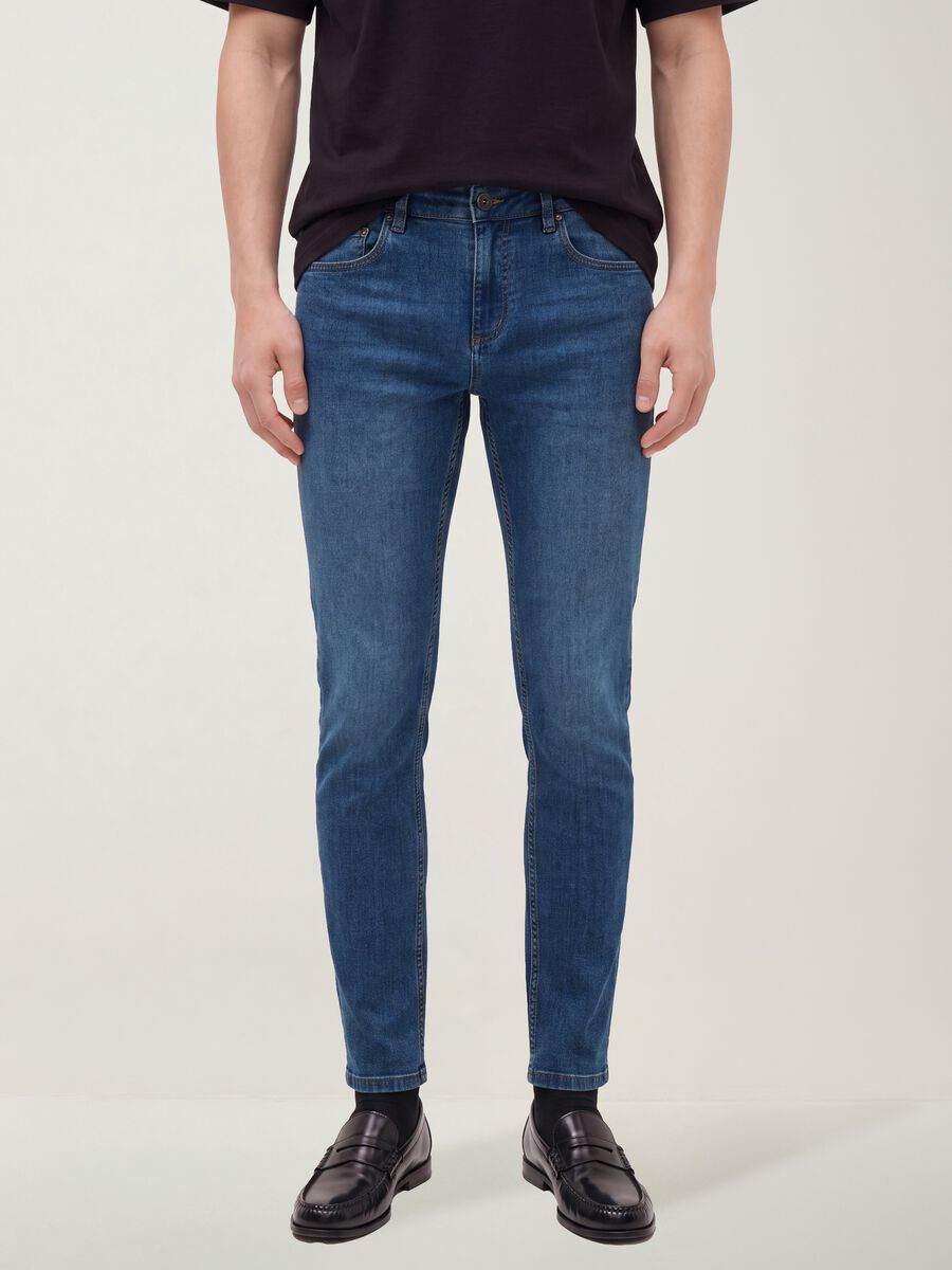 Skinny fit stretch cotton denim jeans_1