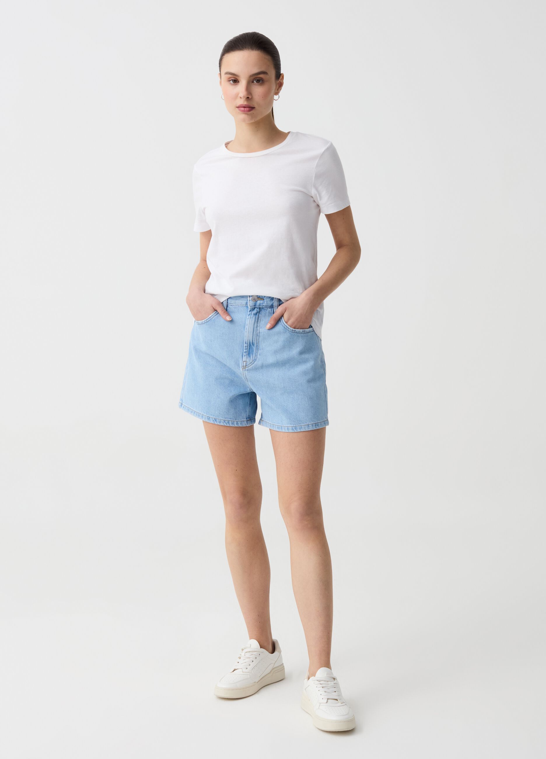 Shorts in denim cinque tasche