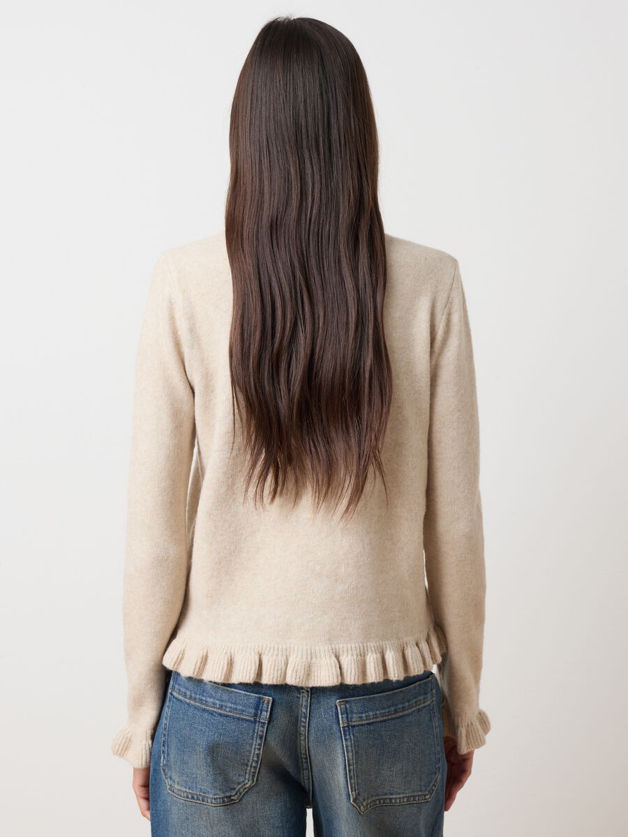 Cardigan beige regular fit con bottoni_3