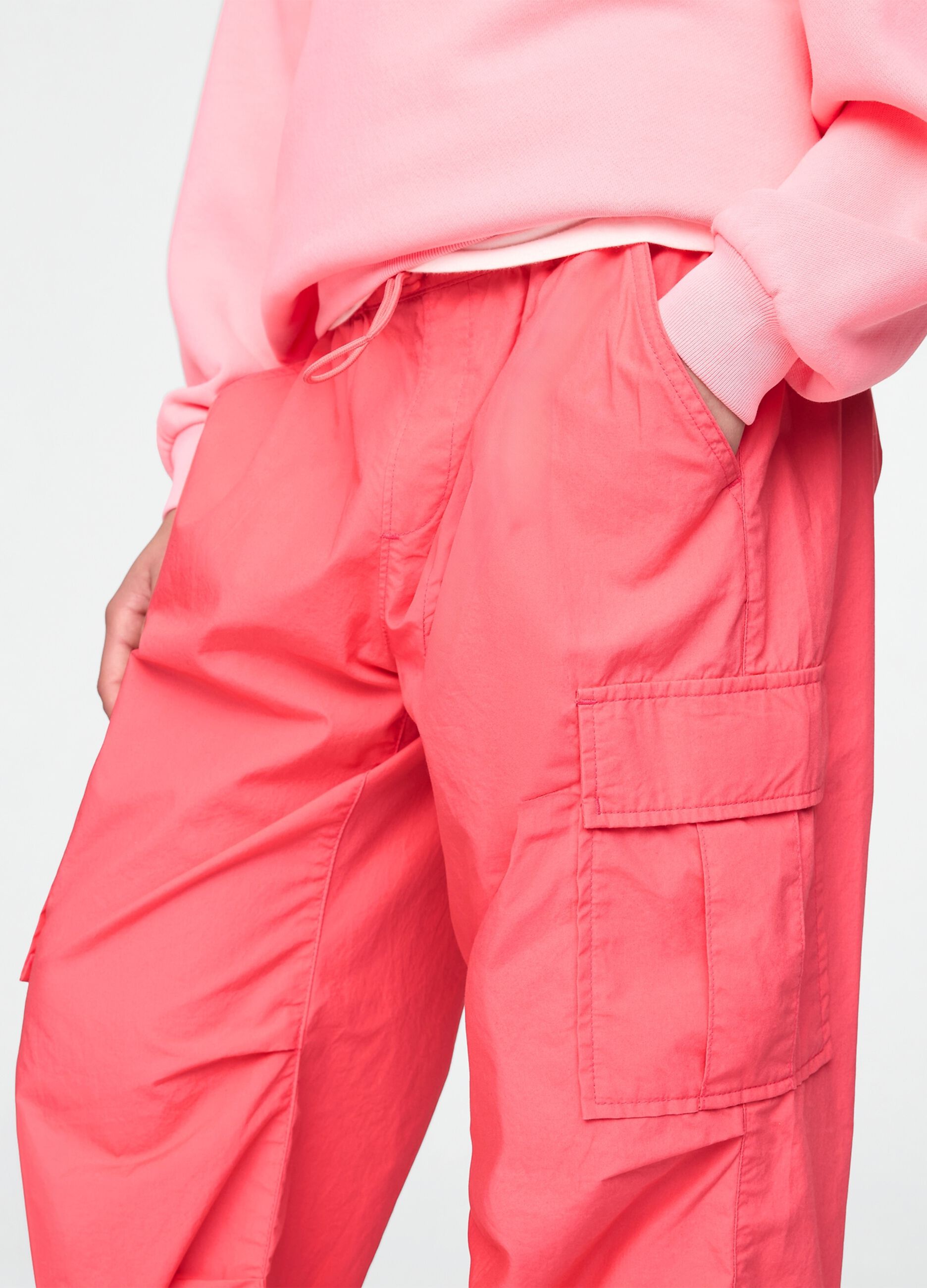 Parachute joggers with drawstring