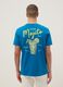 Regular fit pure cotton blue T-shirt with mojito print_2