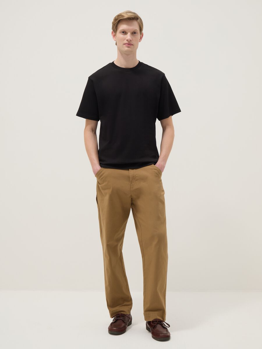 Relaxed Fit Black Pure Cotton Short Sleeve T-Shirt_1