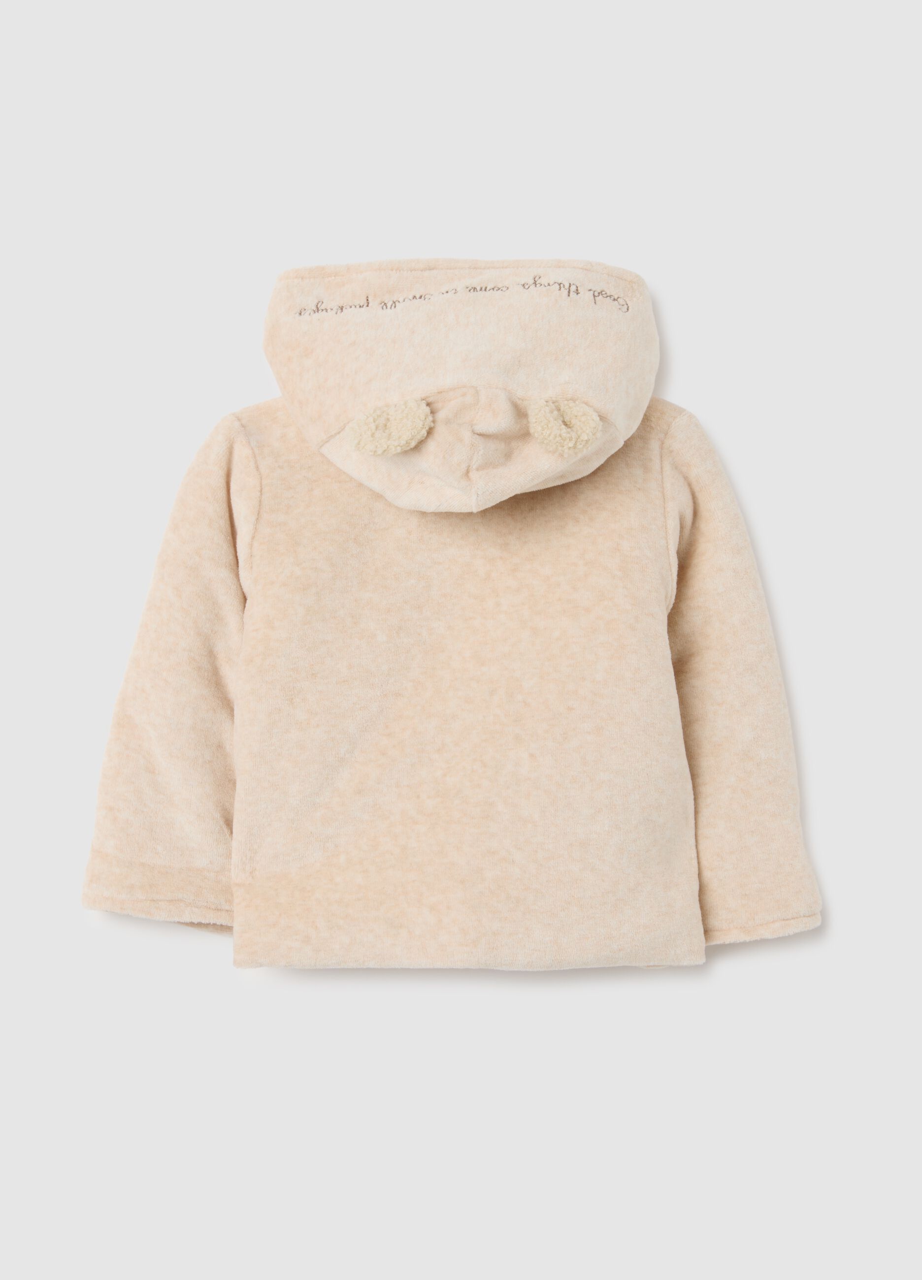 Baby padded jacket in beige cotton blend regular fit