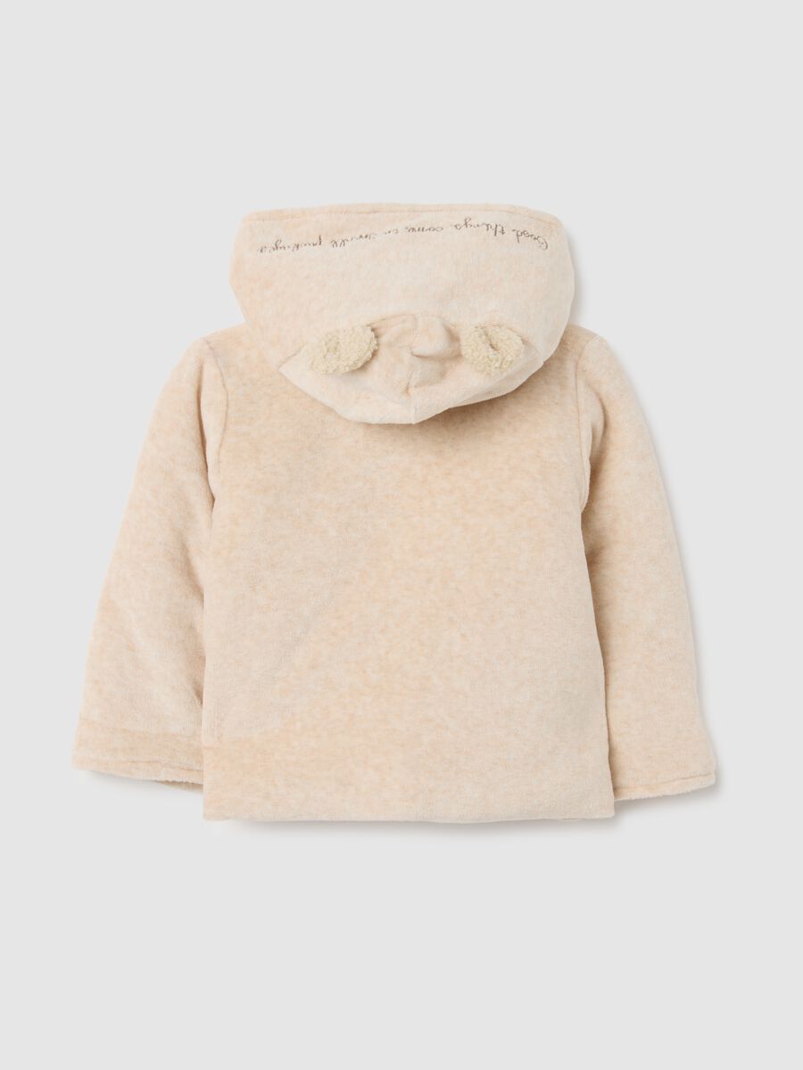 Baby padded jacket in beige cotton blend regular fit_1