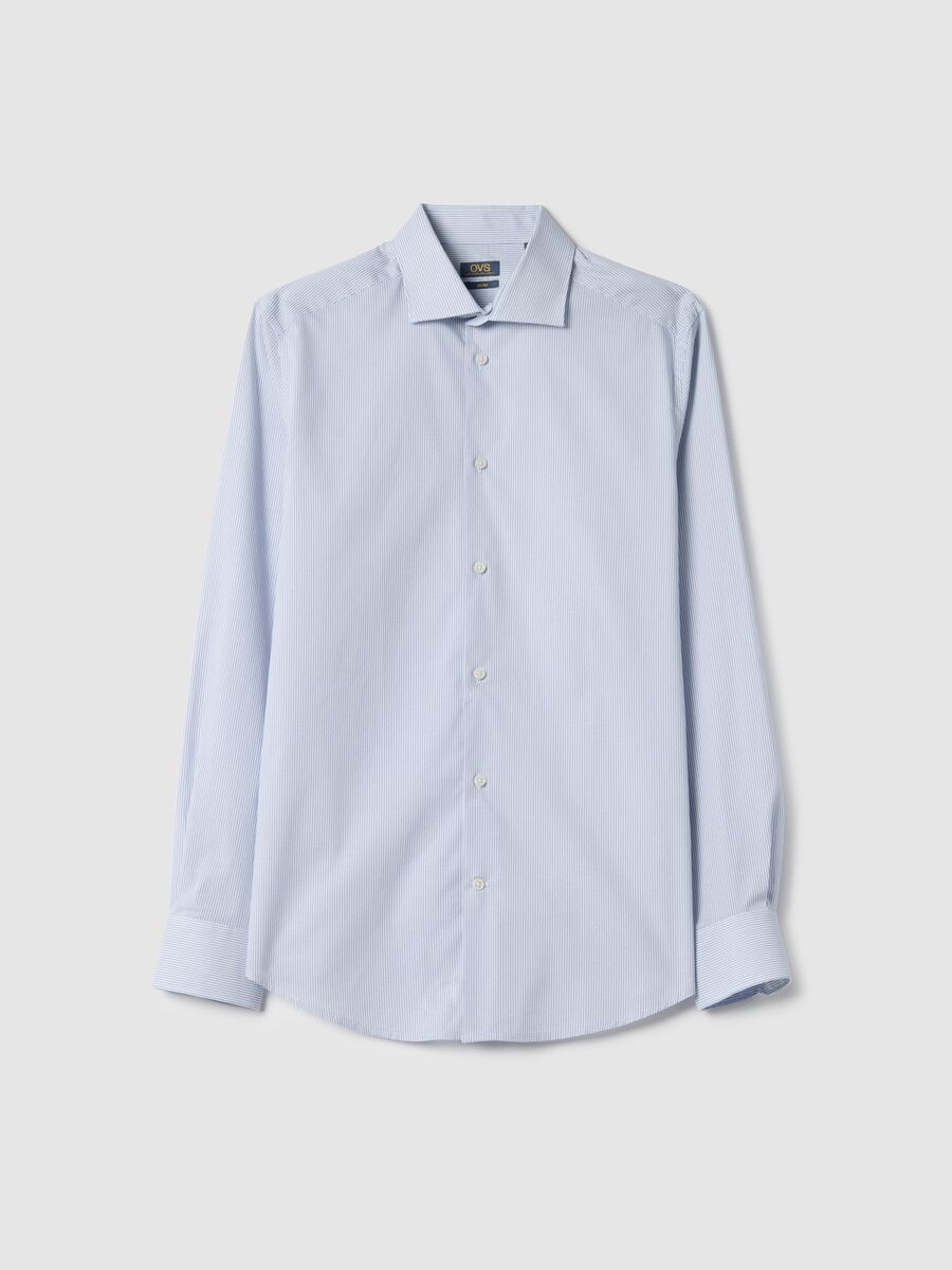 Multicolour check slim fit stretch cotton shirt_4