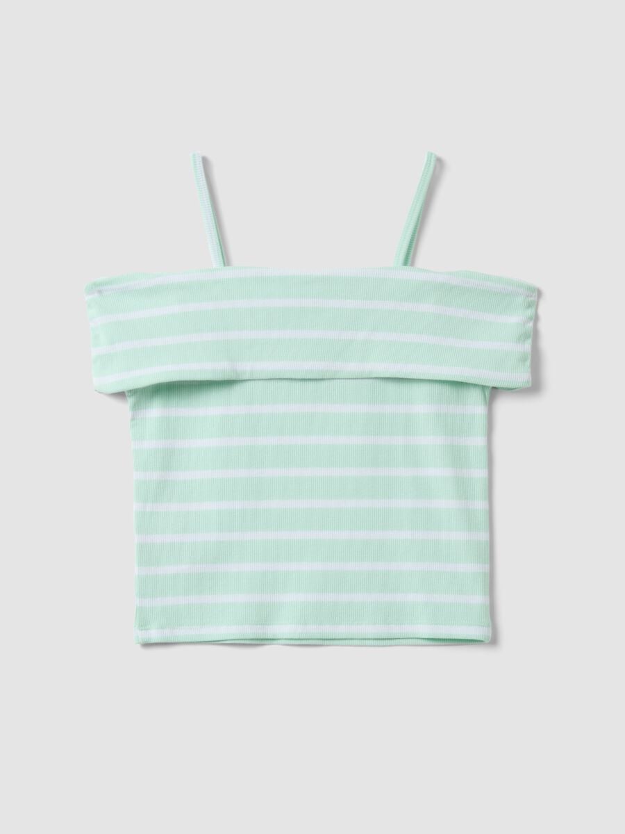 Girls&rsquo; multicolour striped stretch cotton camisole top_1