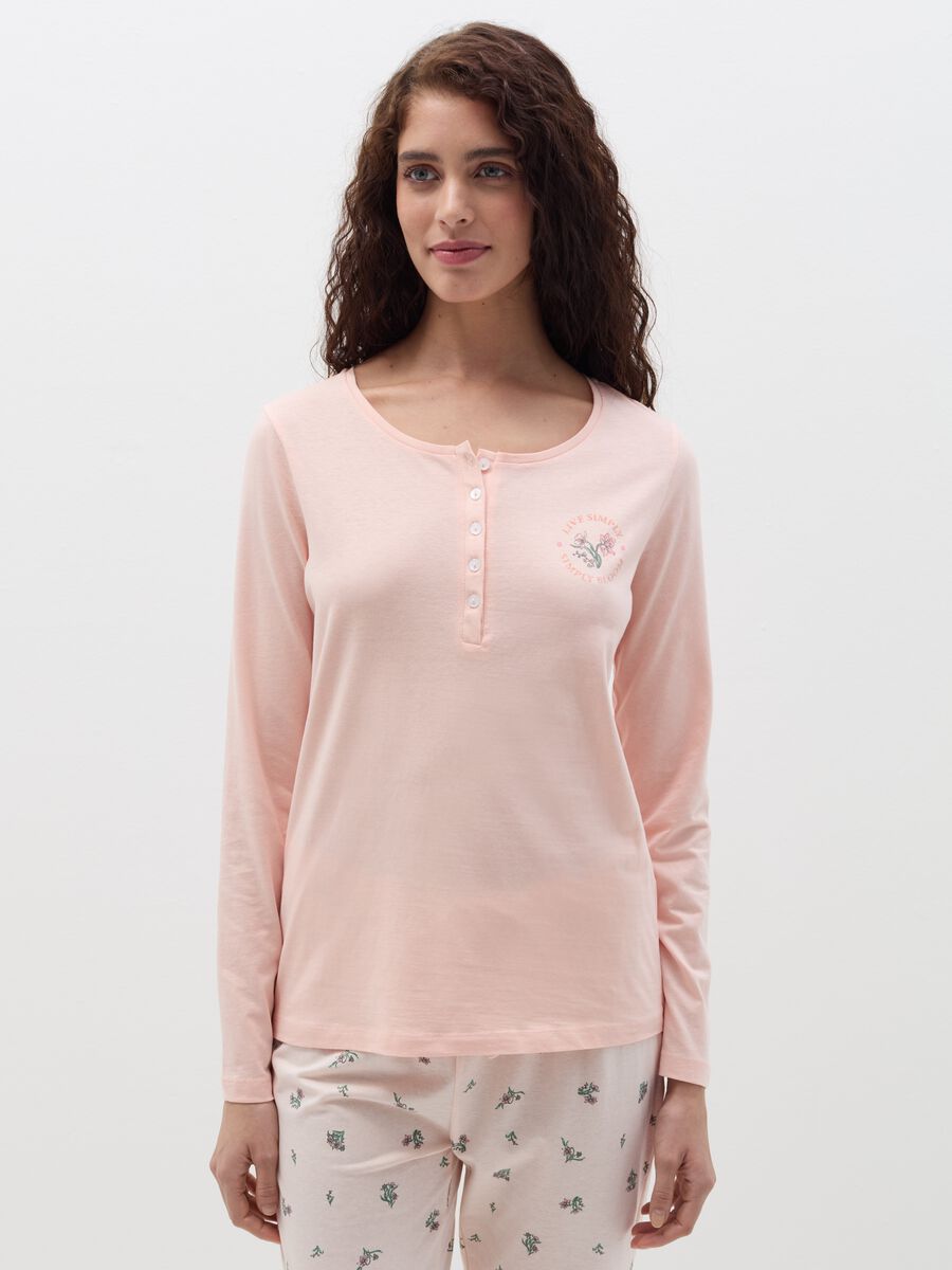 Long pyjamas with small flowers print_1