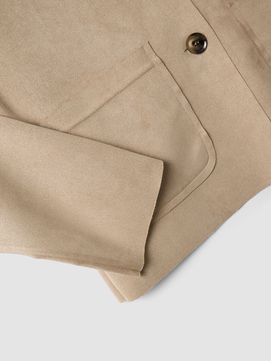 Giacca beige regular fit con tasche frontali_1