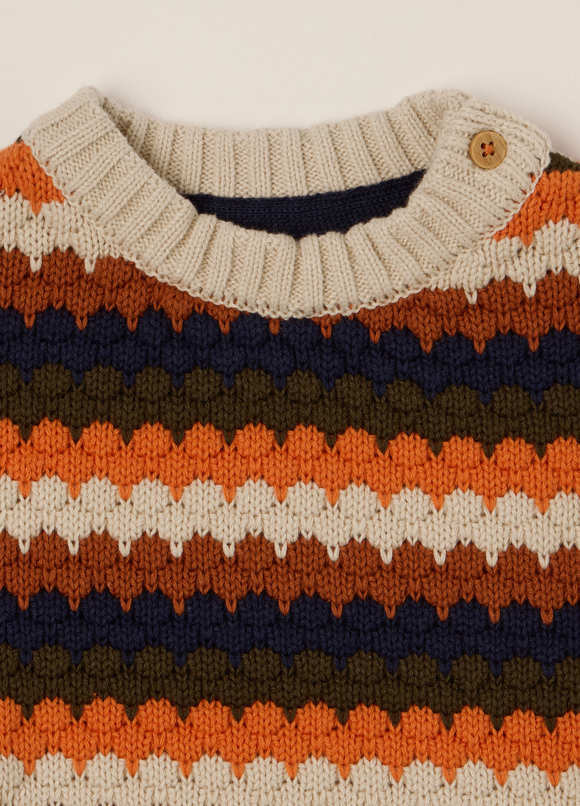 Multicolour cotton sweater for newborn