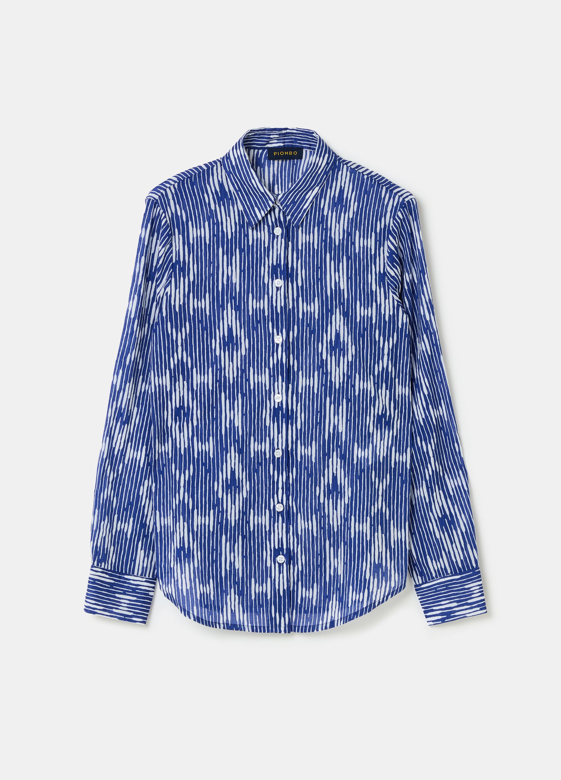 Camicia in cotone con stampa ikat