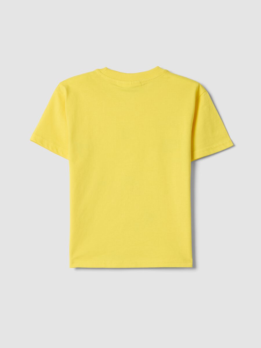 T-shirt in puro cotone gialla da bambino regular fit con Pikachu_1