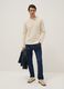 Blue denim chino trousers in stretch cotton, comfort fit_0