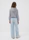 Jeans azzurri wide leg in misto cotone e viscosa per ragazza_1