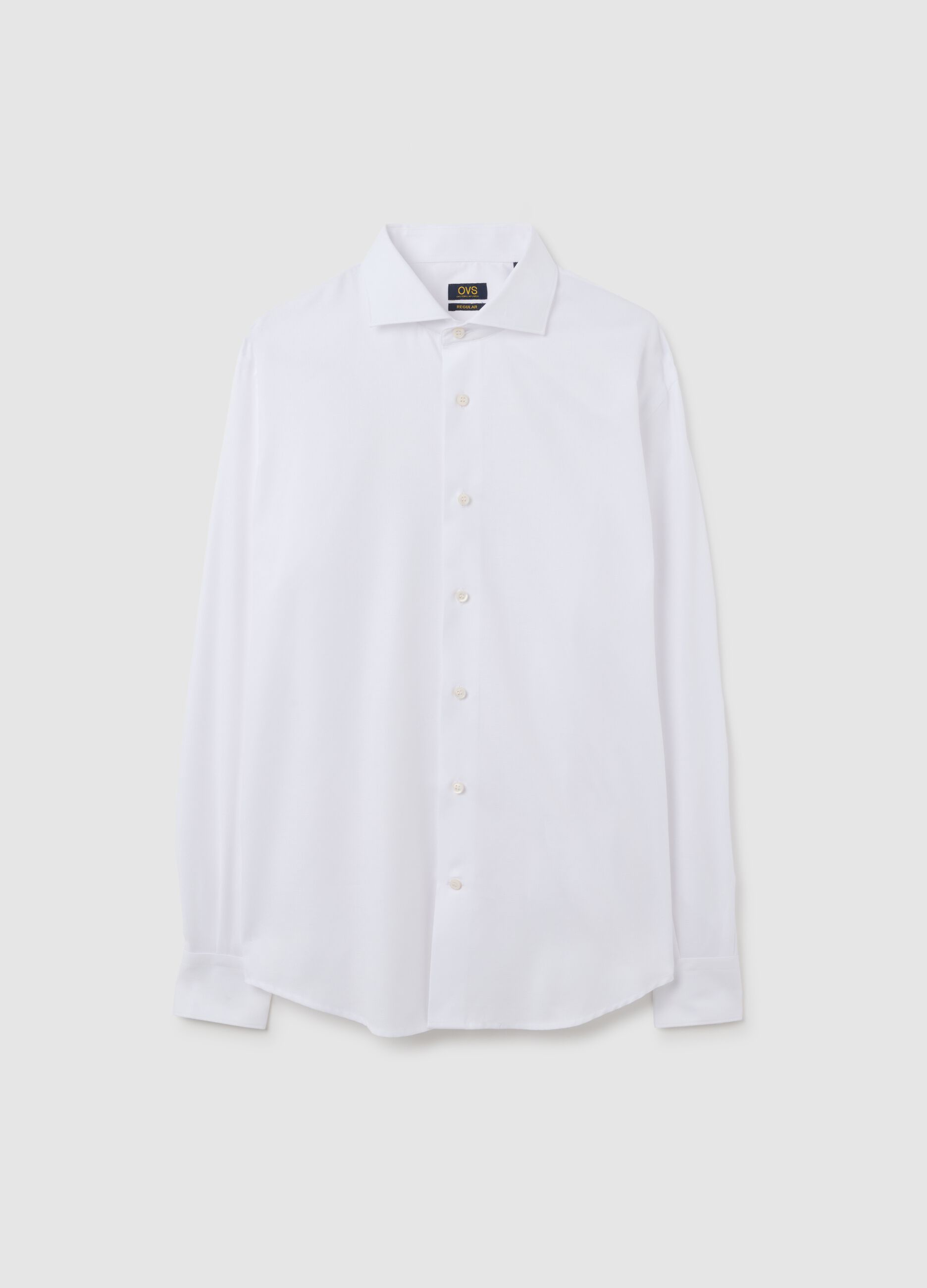 White Long-Sleeved Cotton Shirt