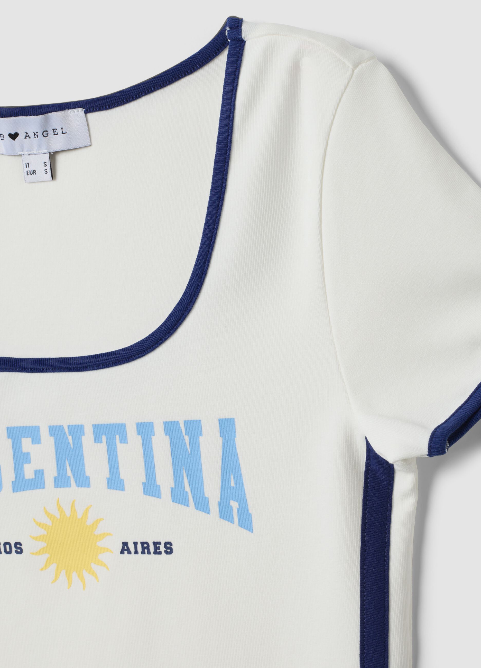 White short-sleeve stretch cotton T-shirt