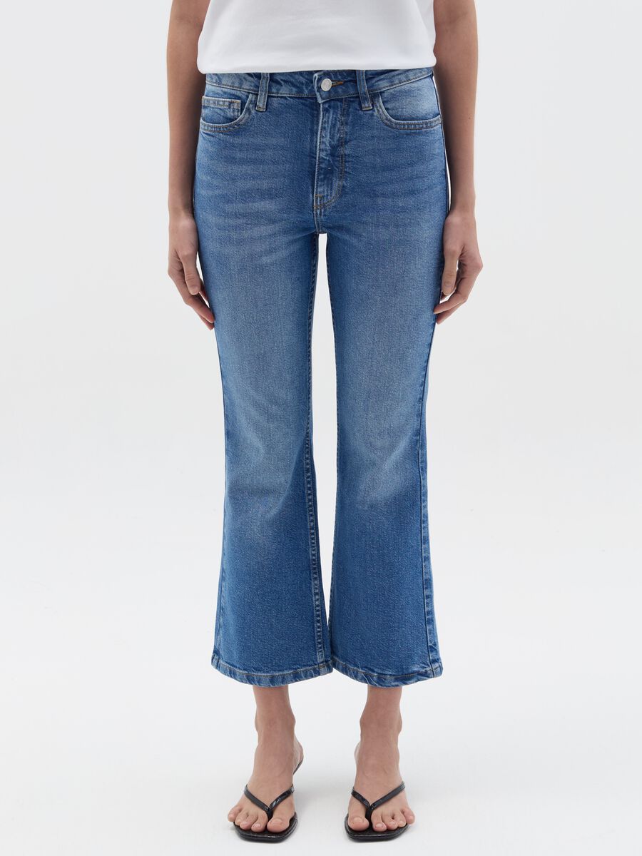 Cropped flare-fit jeans_1
