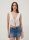 Gilet bianco in puro cotone con pizzo_2