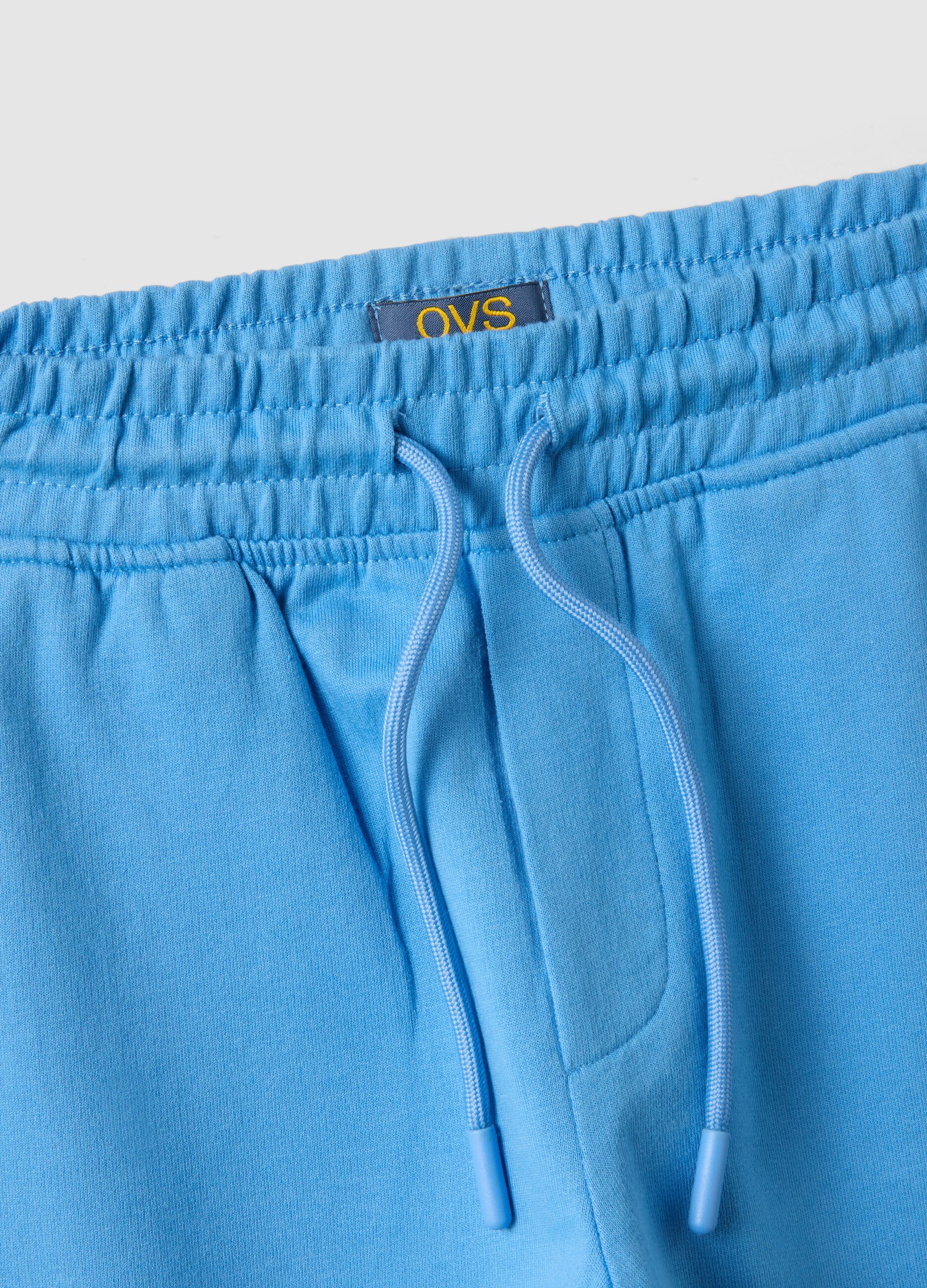 Children's regular fit sky blue pure cotton shorts