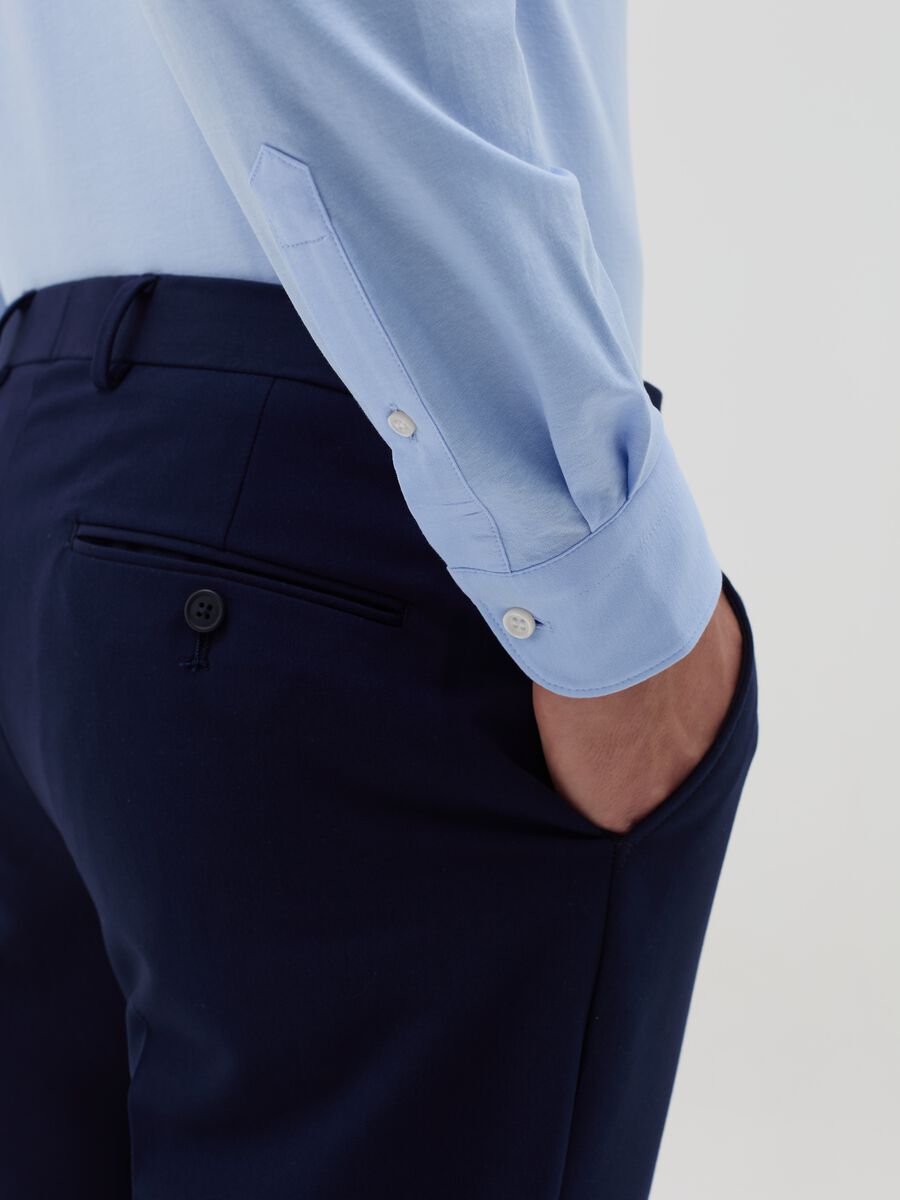 Solid colour regular-fit knit shirt_3