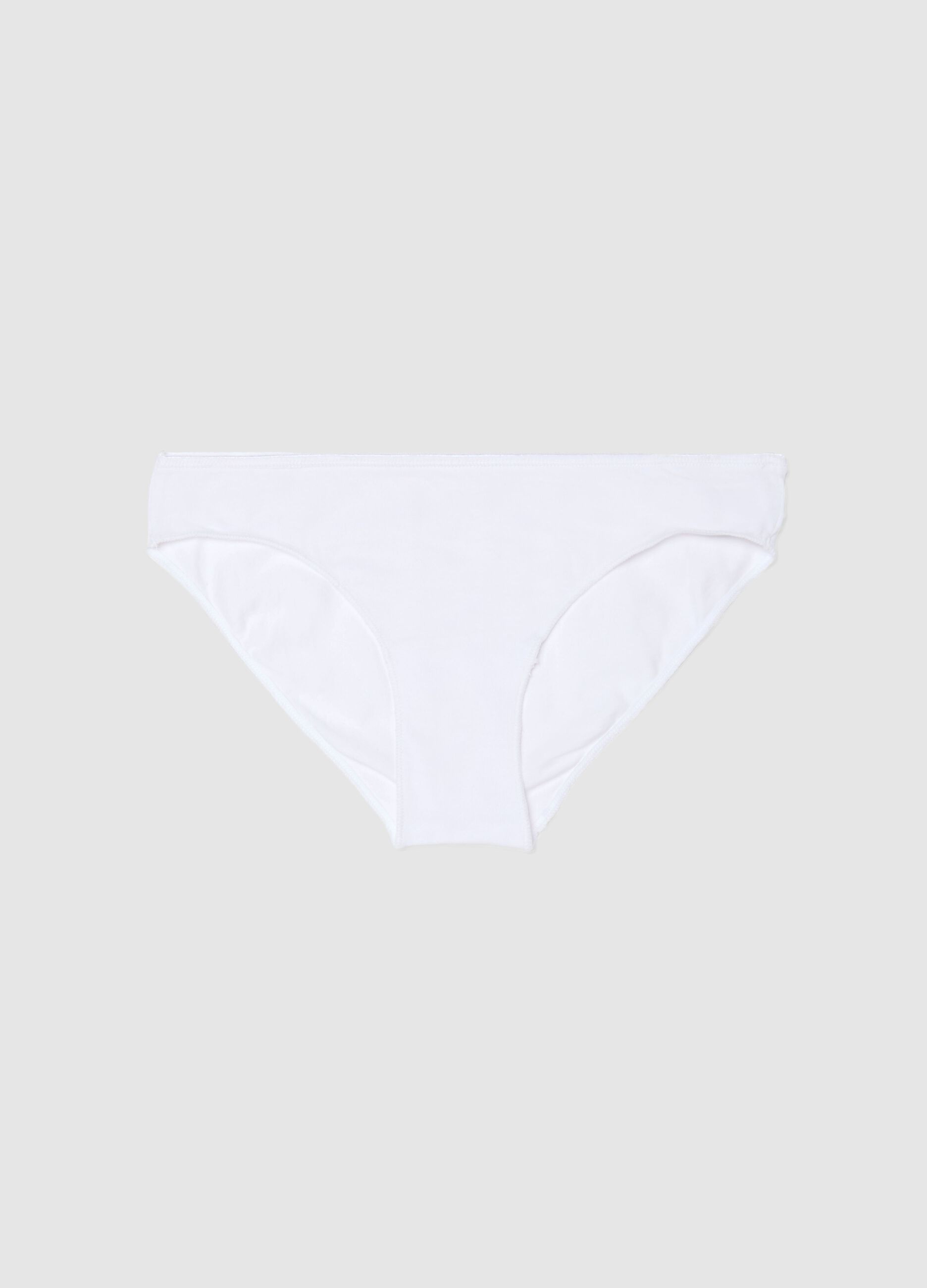 White Stretch Cotton Briefs Regular Fit for Girls