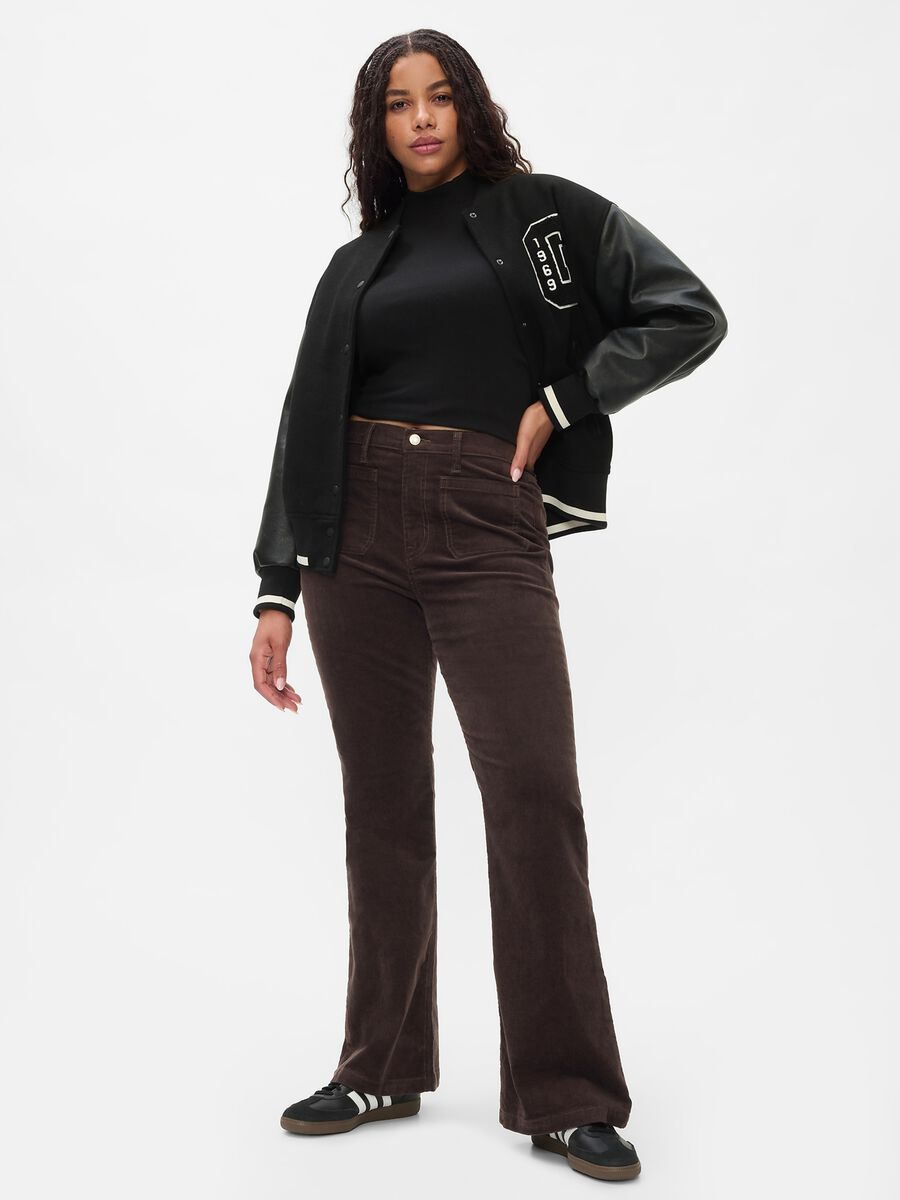 Flare-fit high-rise trousers in corduroy_5