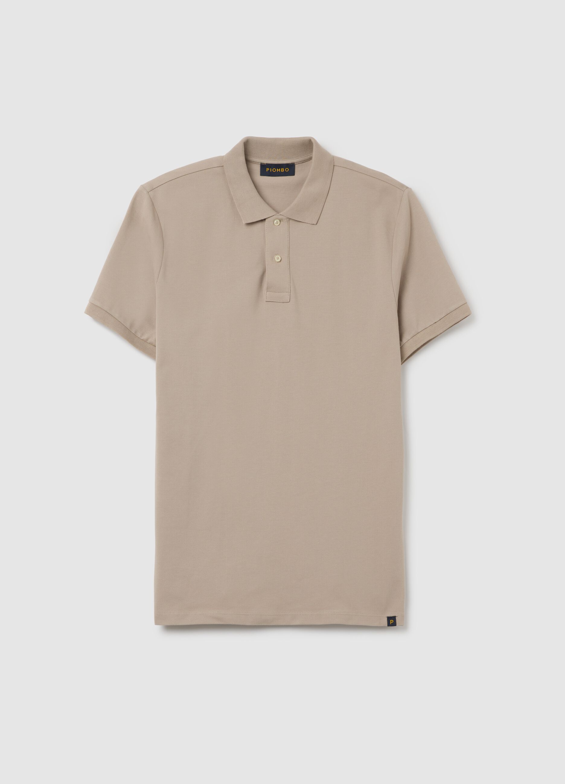 Polo da uomo in puro cotone Supima beige regular fit