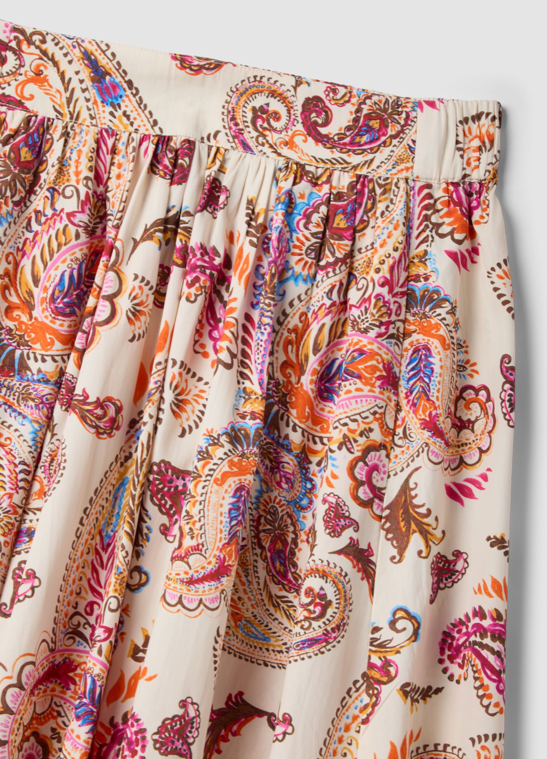 Multicoloured pure cotton maxi skirt