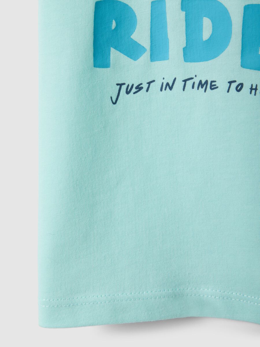 T-shirt in puro cotone bianca da bimbo regular fit con stampa rider_3