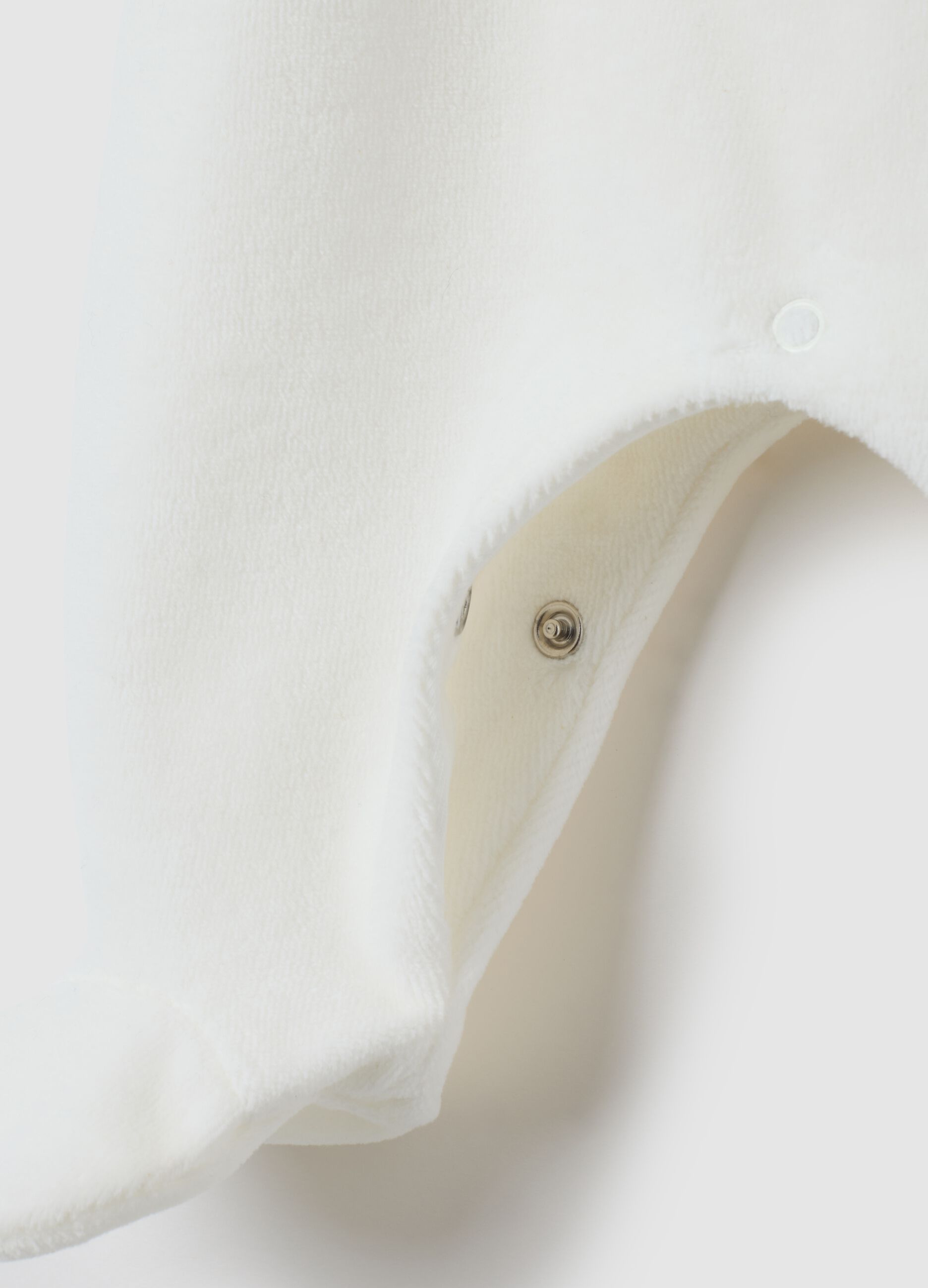 White cotton baby bodysuit with panda