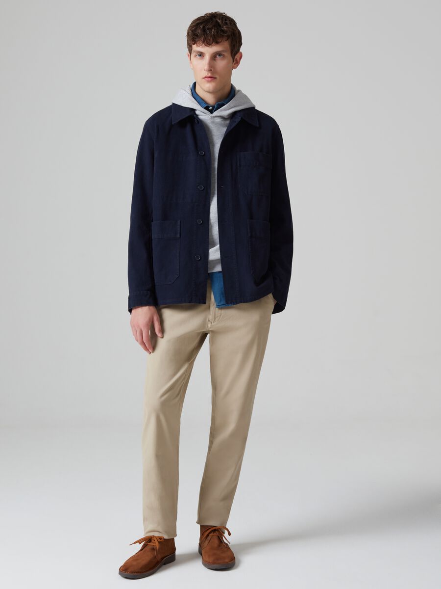 Shacket in cotone con tasche_0