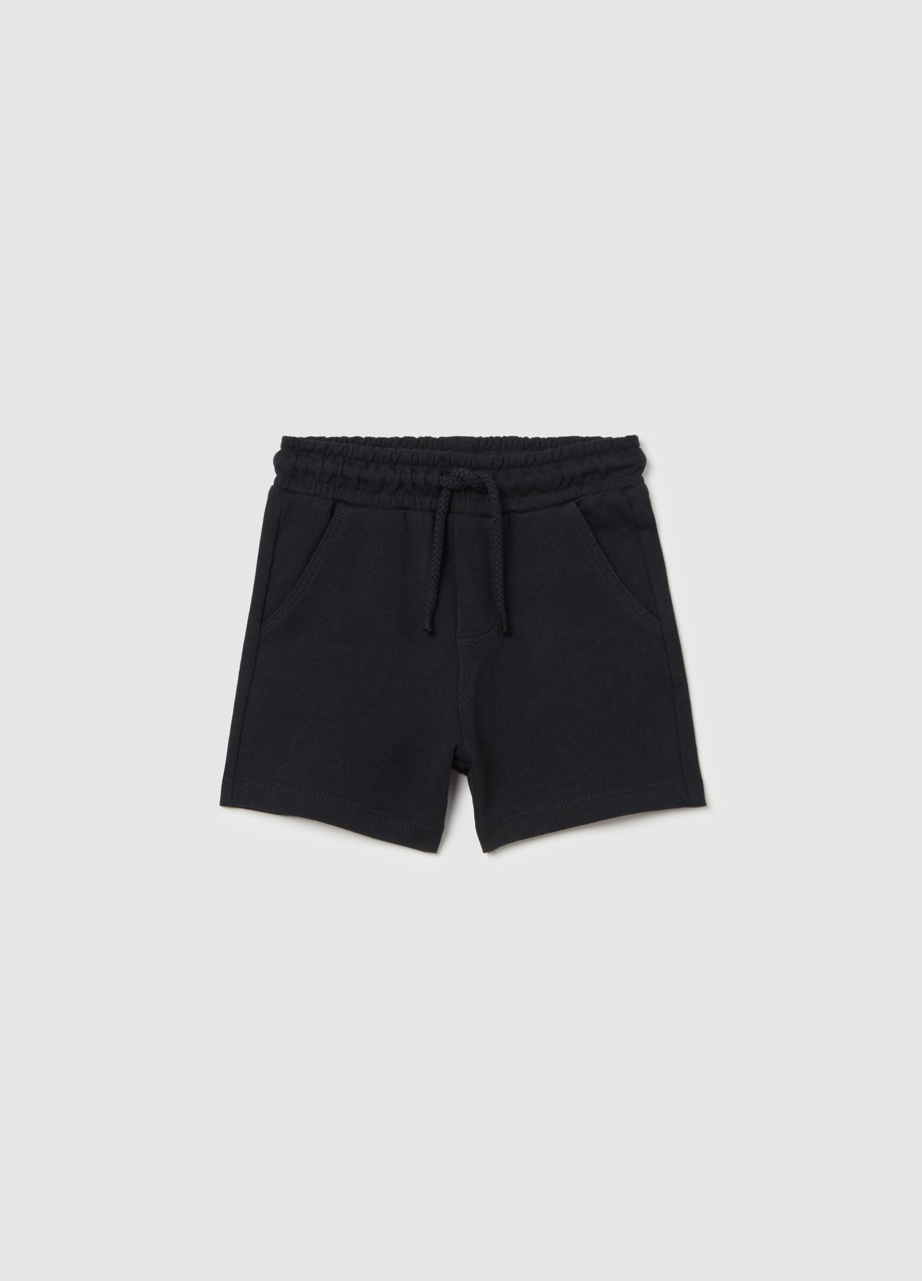 Bermuda shorts in French terry with drawstring