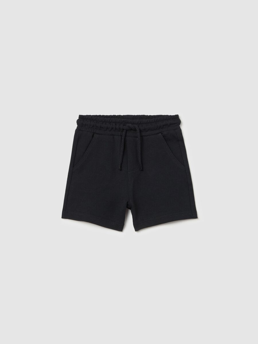 Bermuda shorts in French terry with drawstring_0
