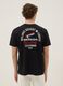 Black printed T-shirt in pure cotton, regular fit_2