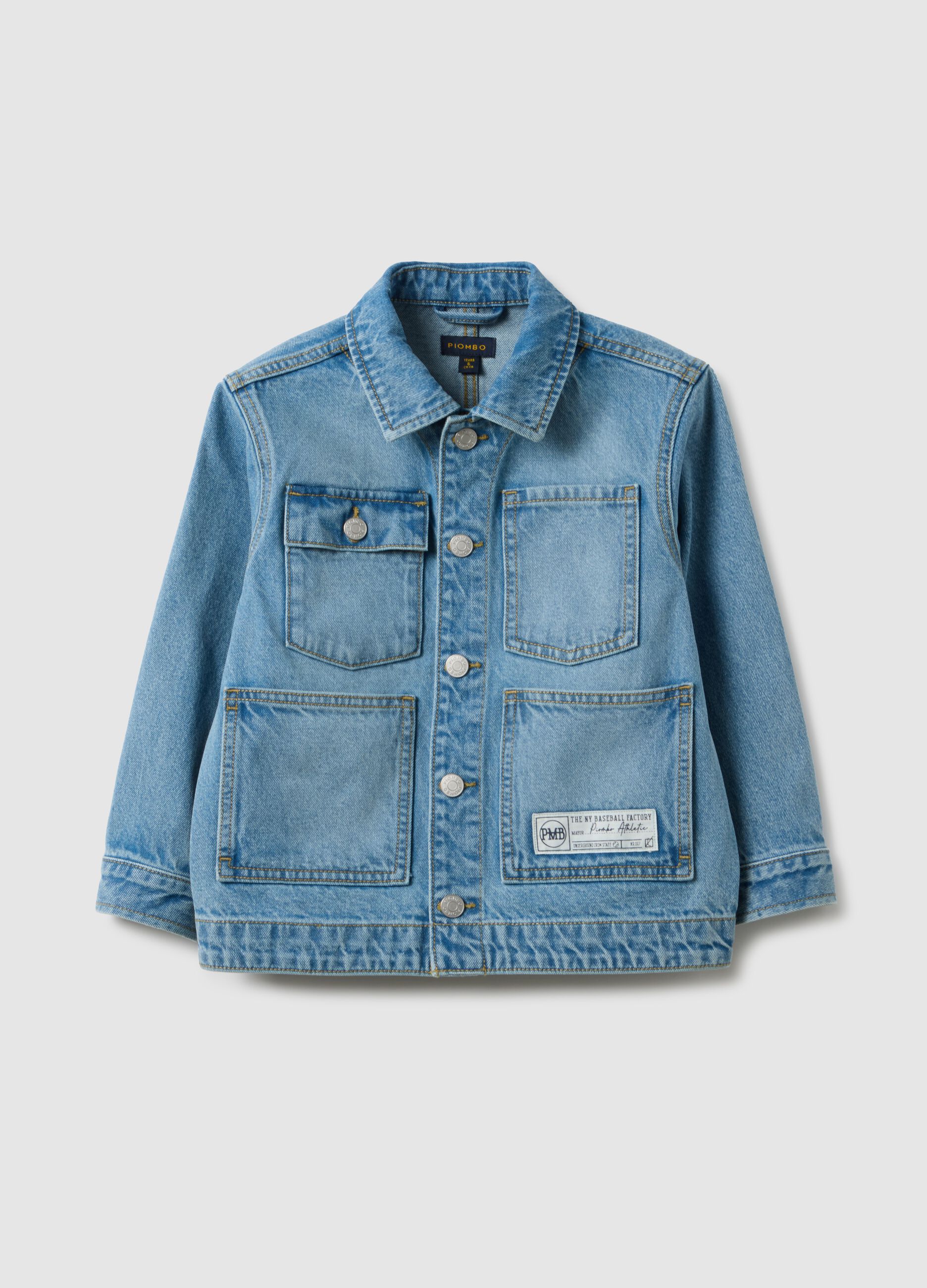 Child's regular fit blue denim pure cotton jacket