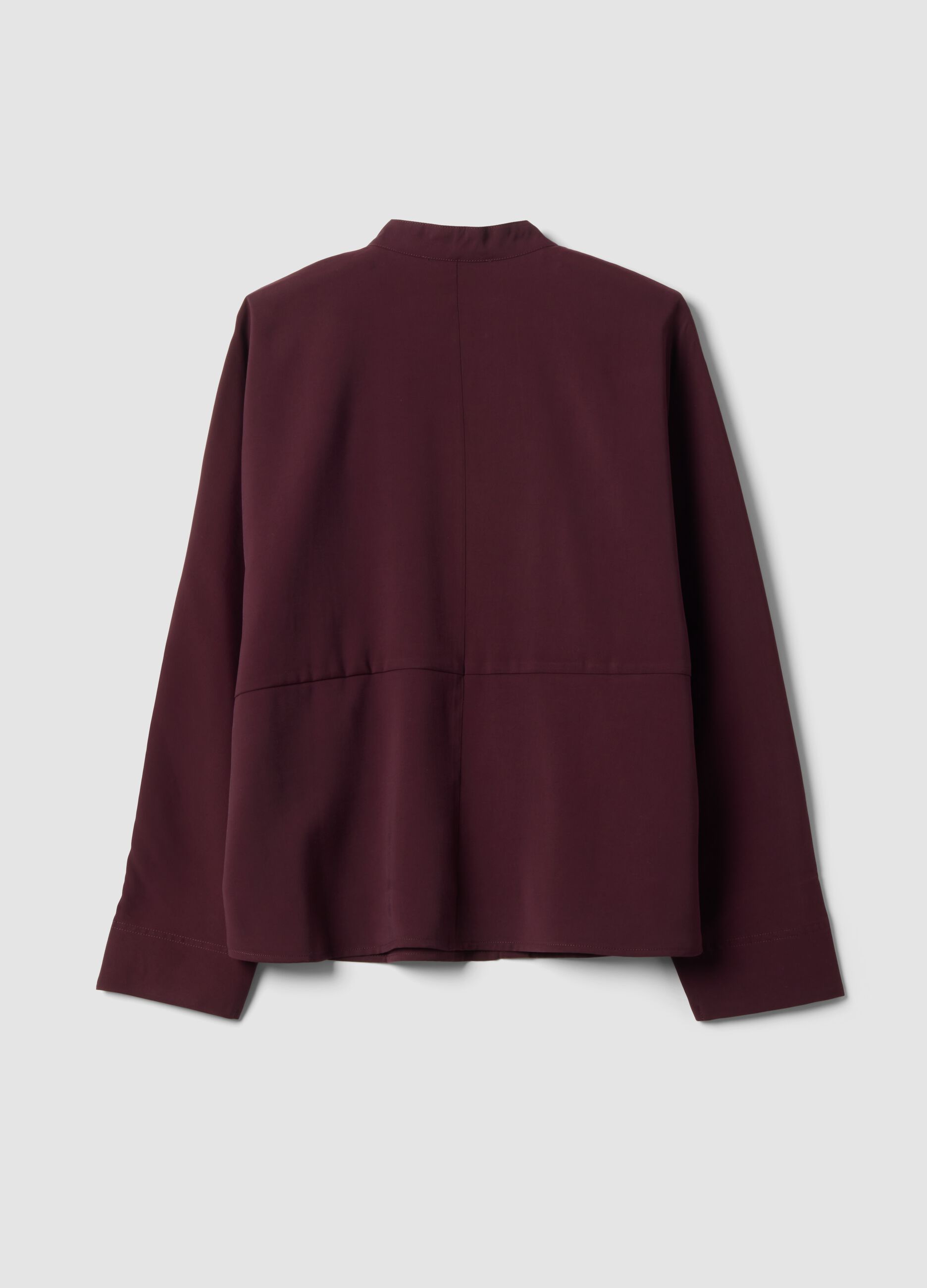 Camicia rossa in misto viscosa a maniche lunghe regular fit