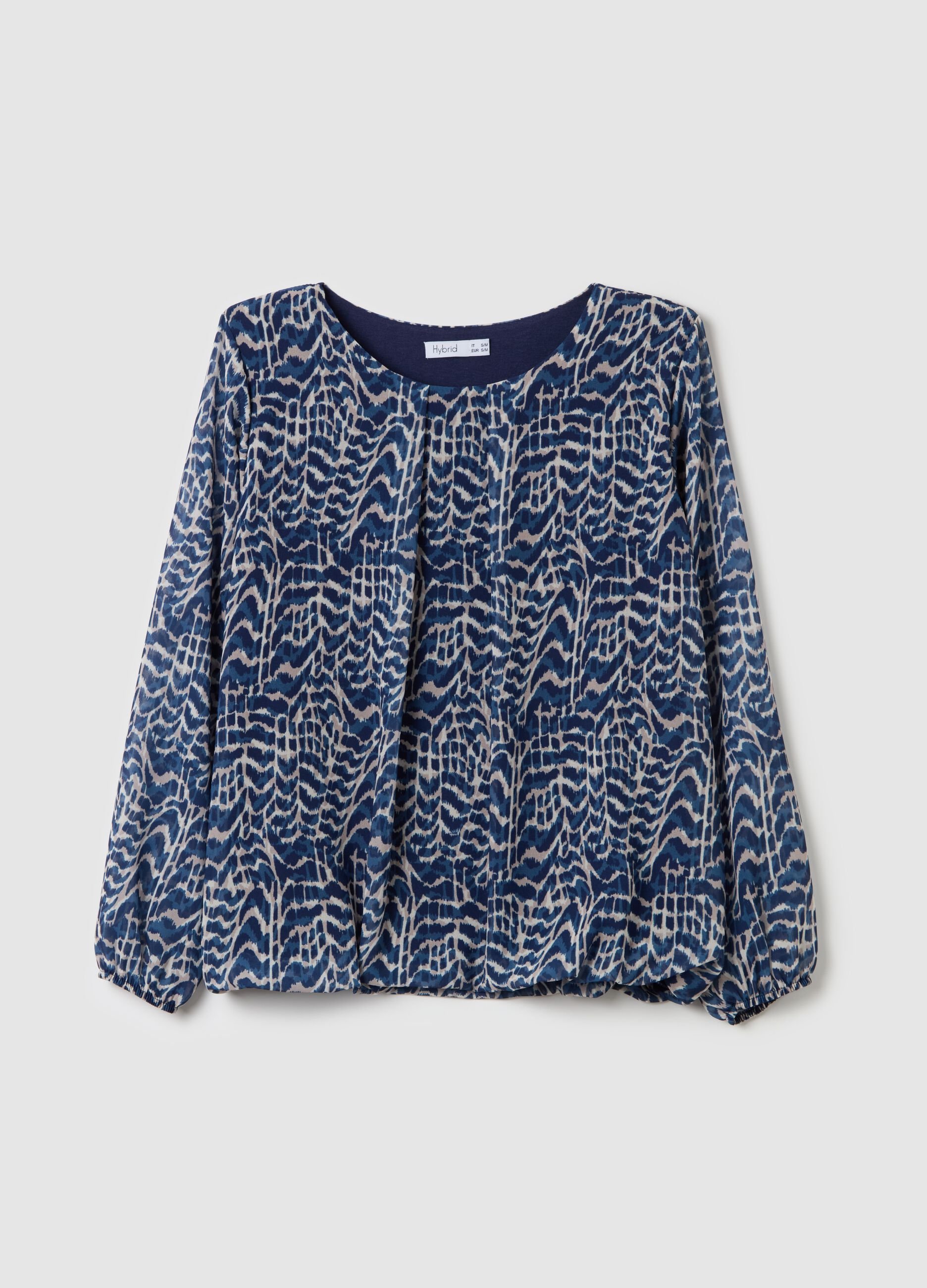 Long-sleeved blouse with print