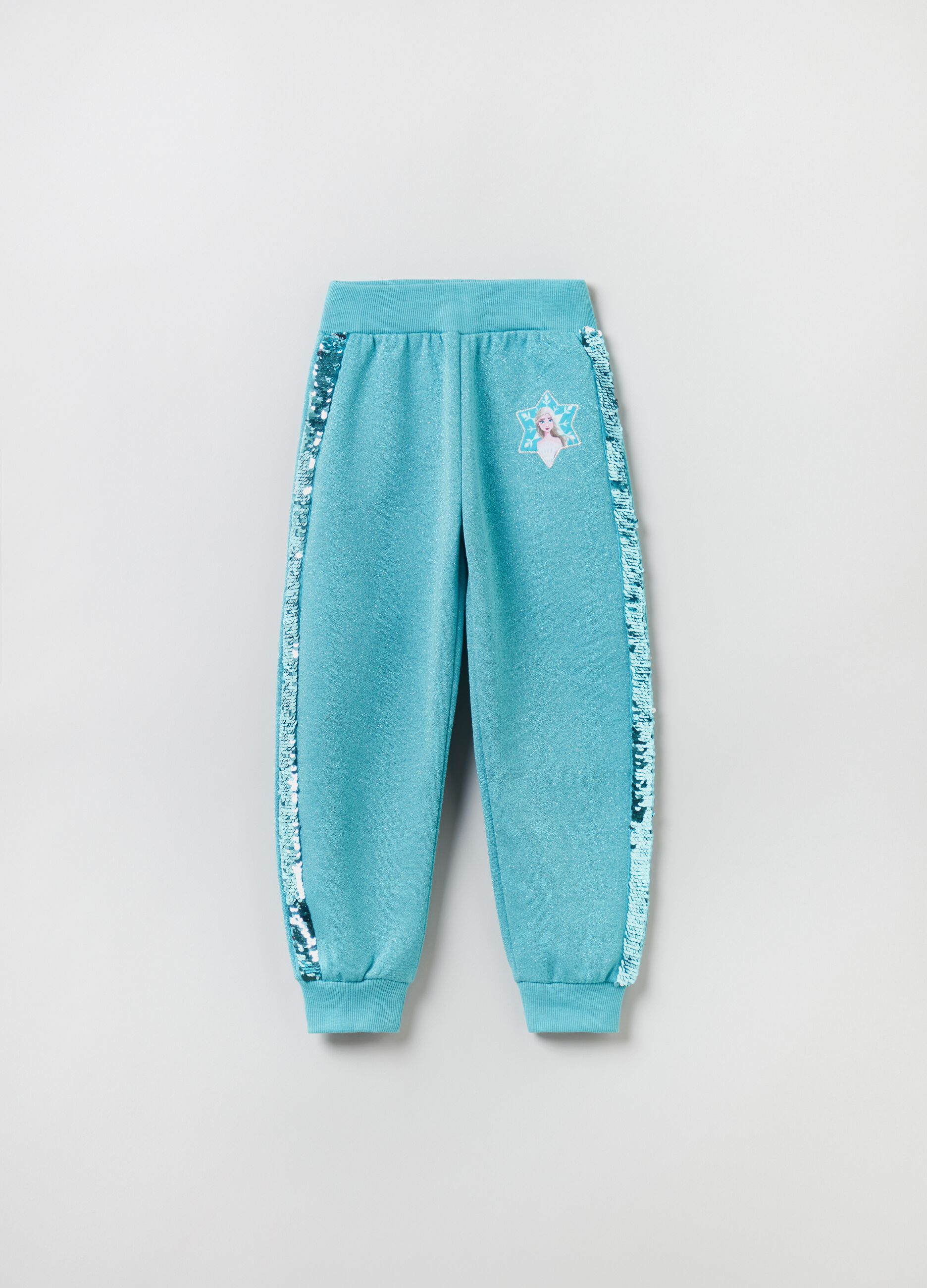 Joggers con paillettes e patch Frozen Elsa_0