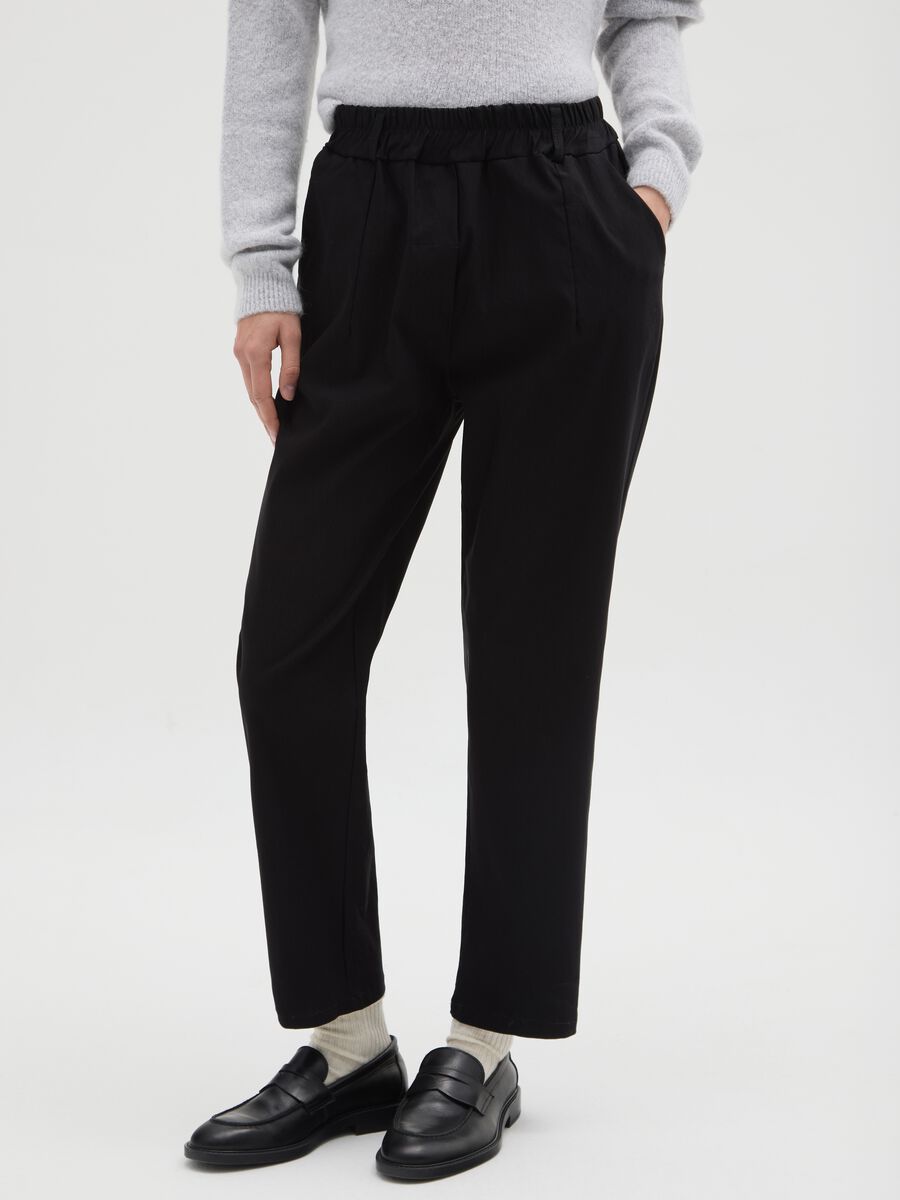 Pantaloni neri regular fit_1
