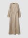 White pure silk slim-fit dress with pattern_0