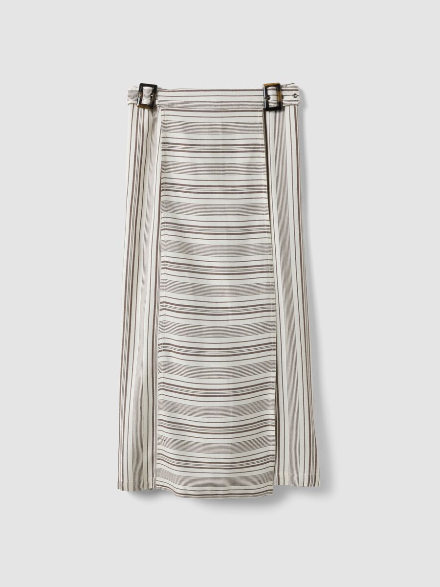 Striped maxi skirt in viscose-linen blend_4