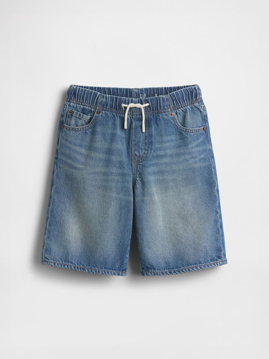 Cotton&ndash;Lyocell Blend Denim Shorts_3