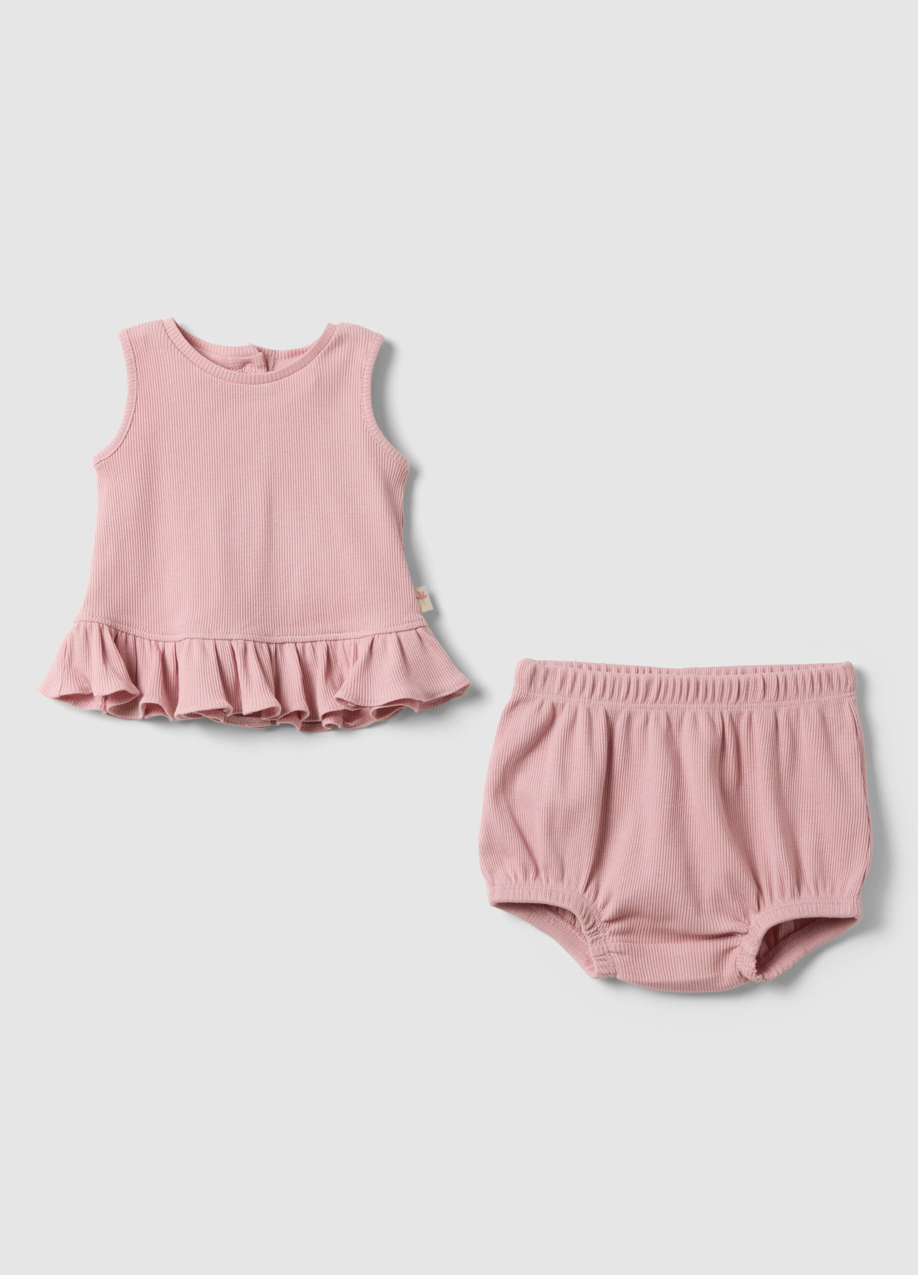 Pink pure cotton outfit for girls