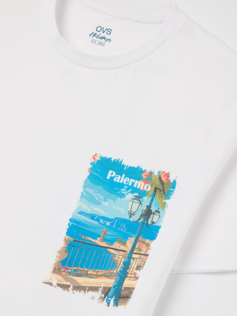 Cotton T-shirt with "Palermo Italy" print_5