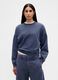 Blue Crew Neck Cotton Blend Sweatshirt_0