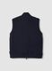Gilet blu in cotone elasticizzato con colletto regular fit_6
