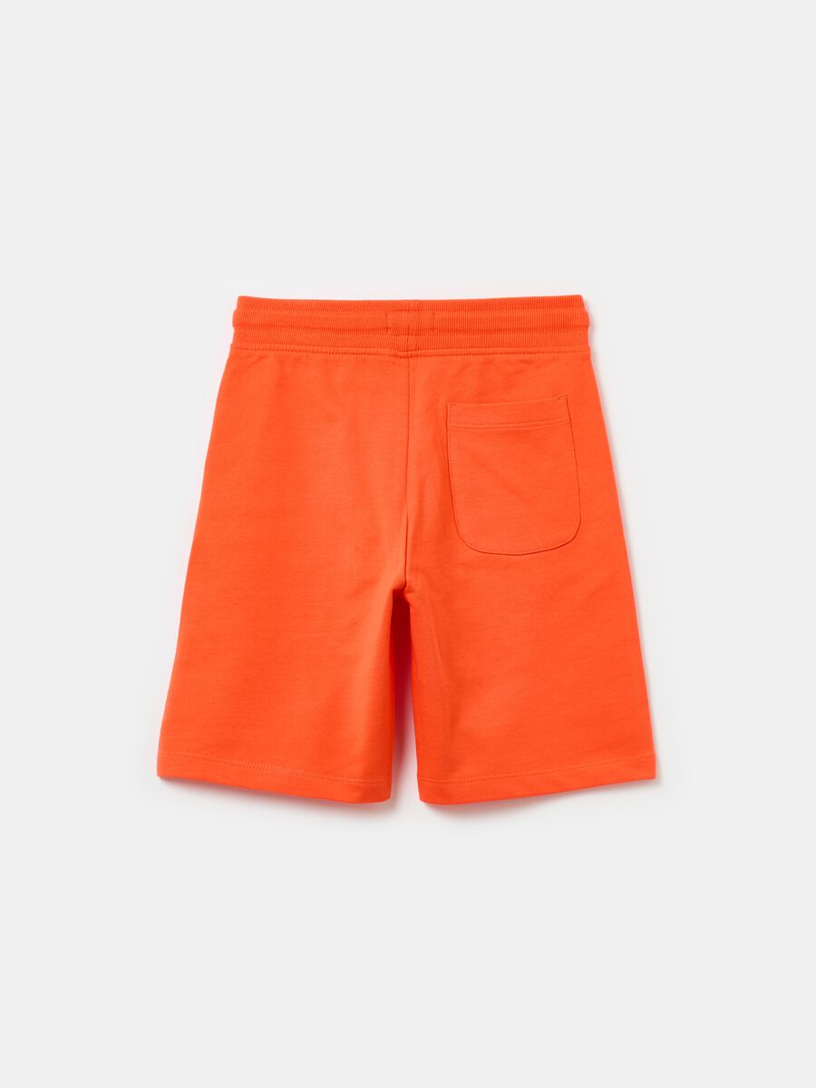 Fleece Bermuda shorts with drawstring_1