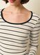 Ribbed T-shirt with striped pattern_0