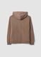 Beige organic cotton zip-up hoodie for boys, relaxed fit_5