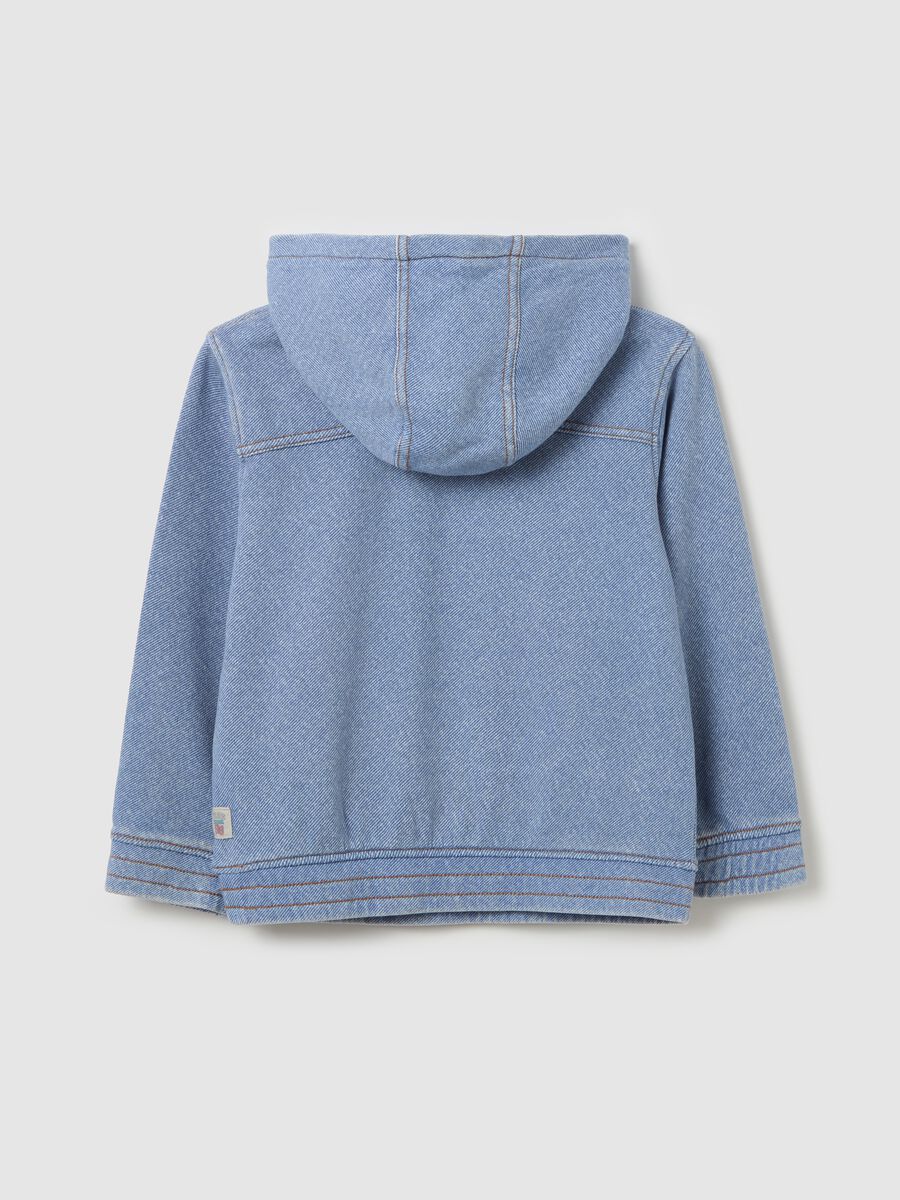 Denim-effect cotton hoodie_1