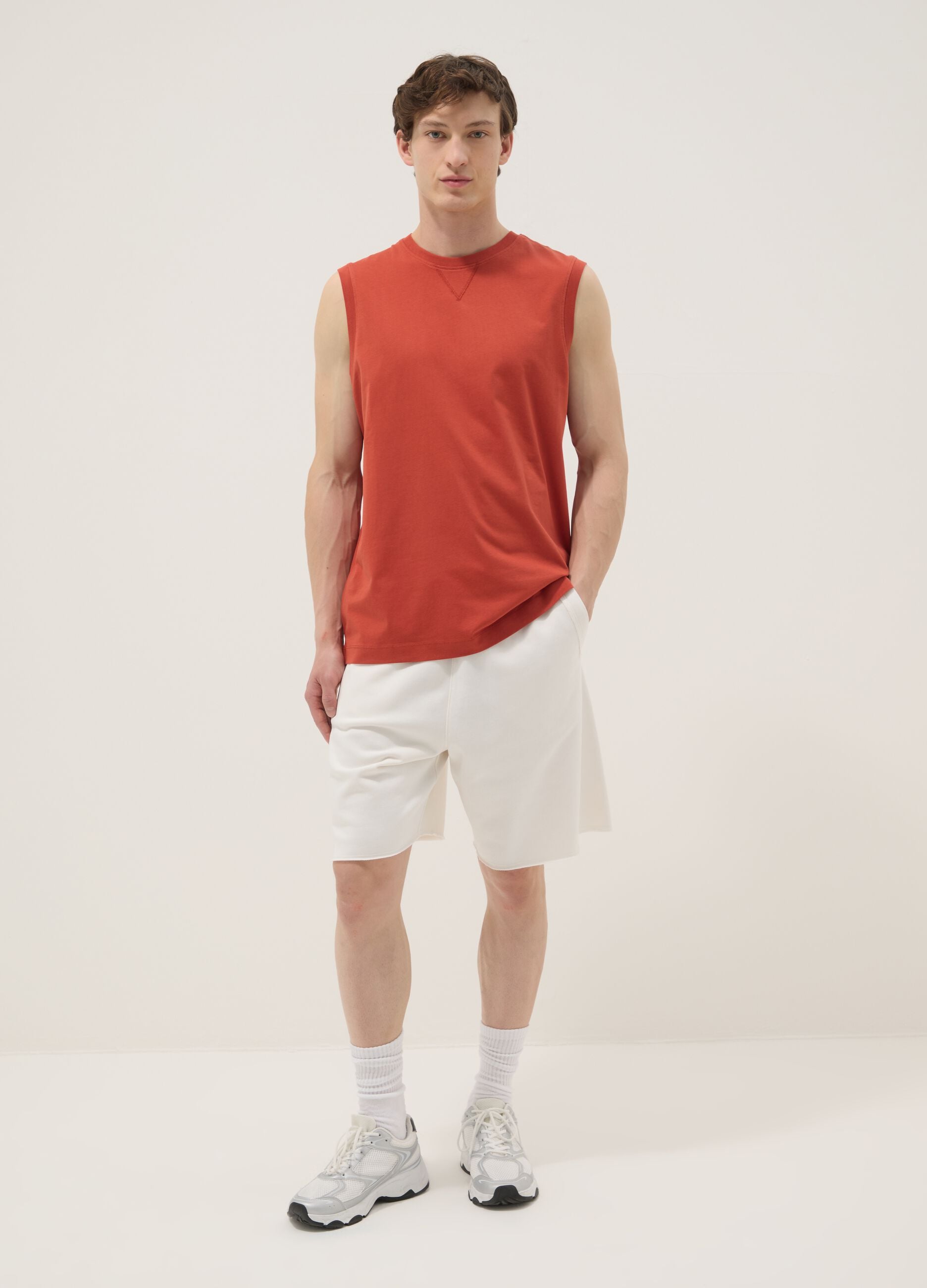 Orange pure cotton vest